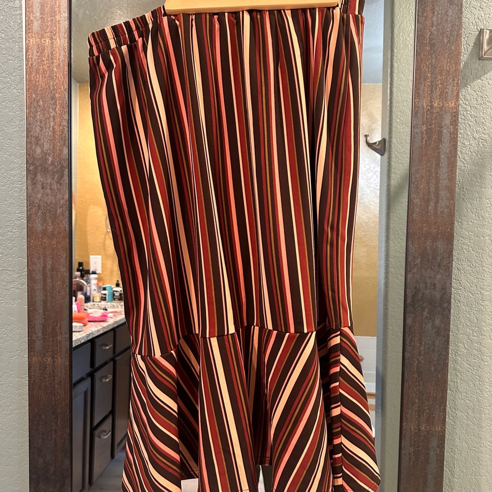 Cato Multicolor Striped Midi Skirt